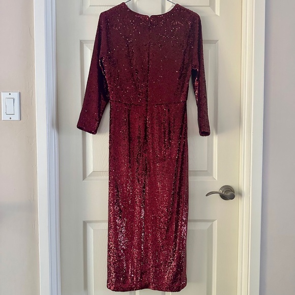 A.L.C. Jagger Sequin Midi Dress in Bordeaux - Picture 6 of 15